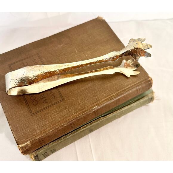 Vintage Glass Ice Bucket Gold Eagle pattern Gold holder and tongs - Picture 8 of 10